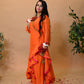JEWAR Burn Orange Angrakha Suit Set