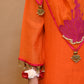 JEWAR Burn Orange Angrakha Suit Set