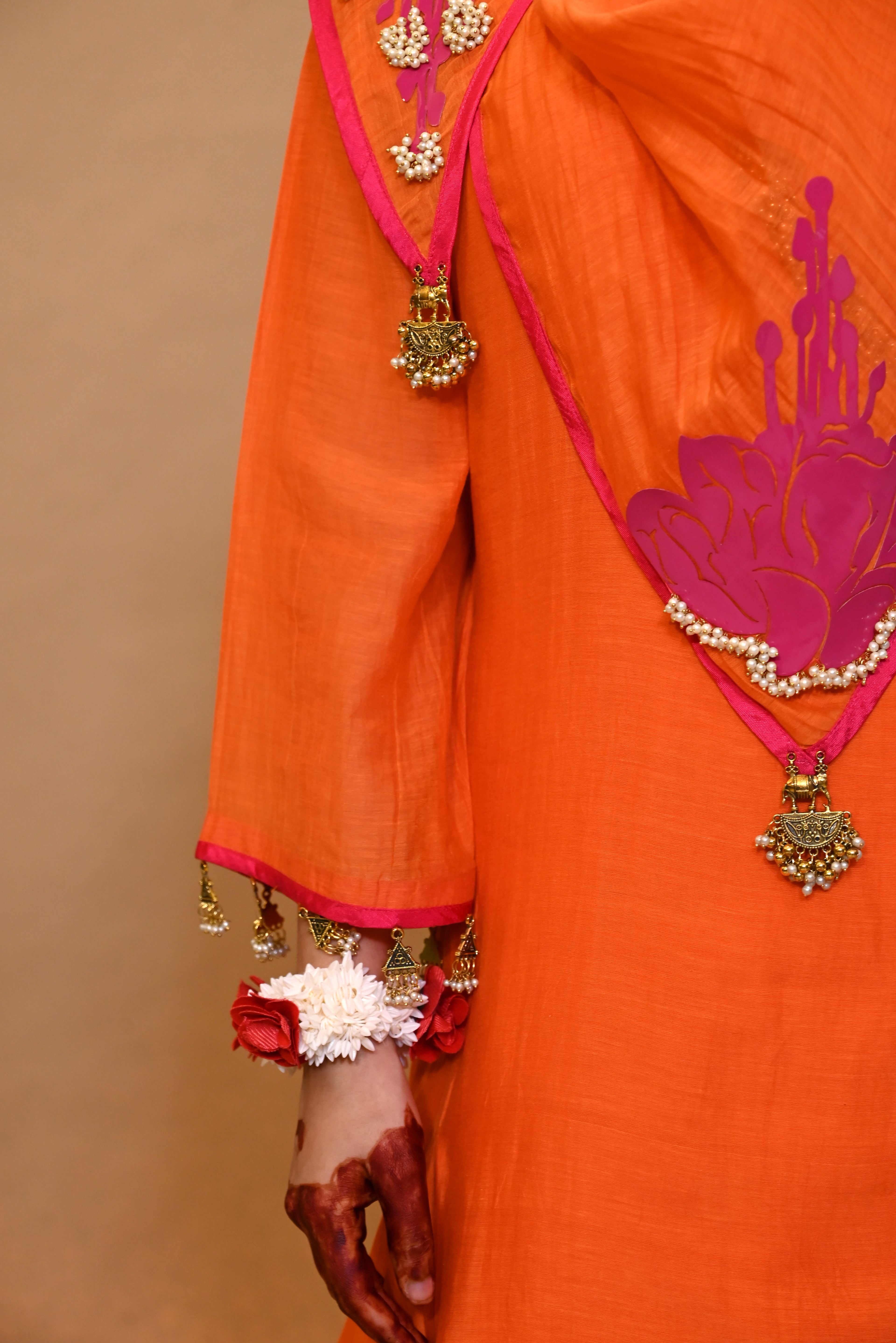 JEWAR BURN ORANGE ANGRAKHA SUIT SET