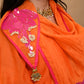 JEWAR Burn Orange Angrakha Suit Set