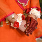 JEWAR Burn Orange Angrakha Suit Set