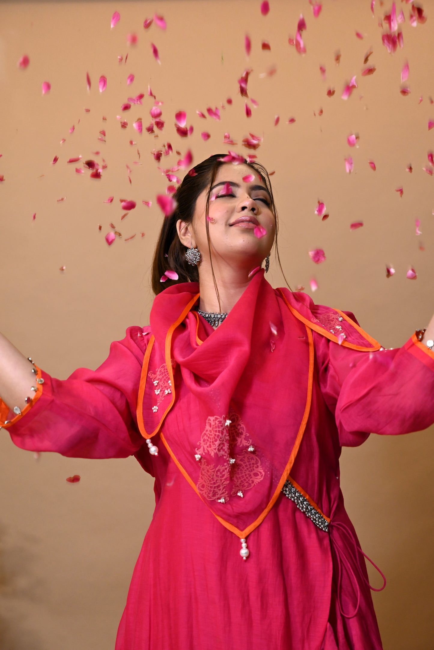 JEWAR Pink Angrakha Suit Set