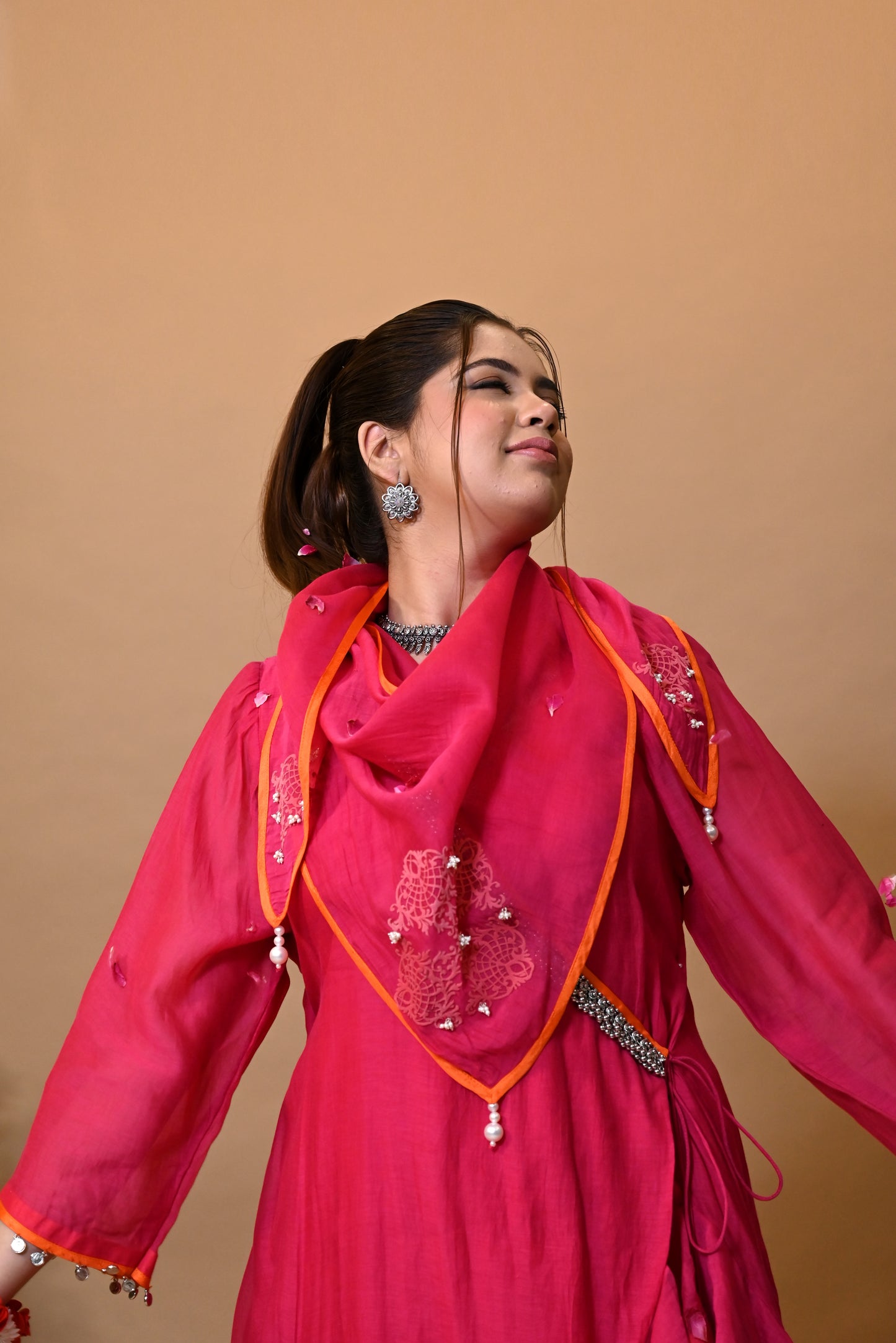 JEWAR Pink Angrakha Suit Set