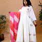 CHANDBALI_ Off white mul cotton suit set