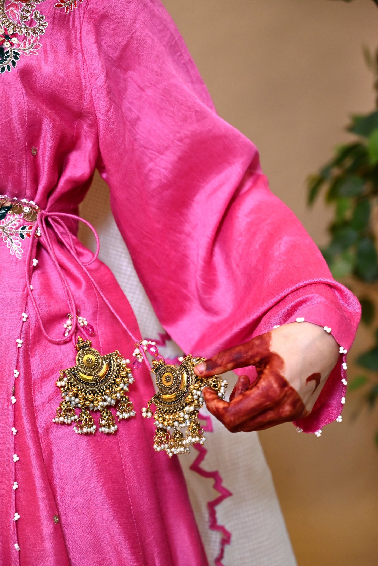 POSHAK Collection – “Gulaabi Adaa” Silk Chanderi Anarkali Set