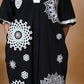Black Poplin Pearl Embroidered Dress
