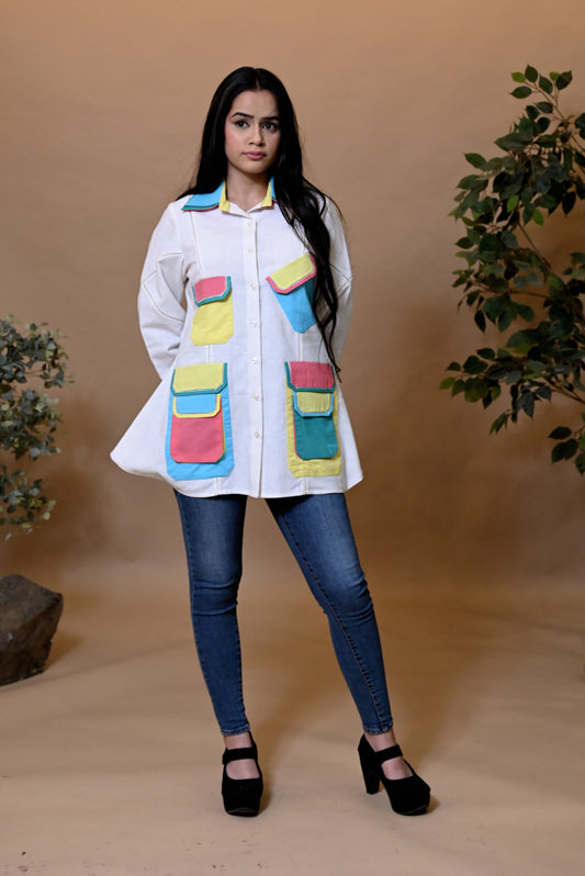 COLORPOP CHARM – LINEN POCKET SHIRT