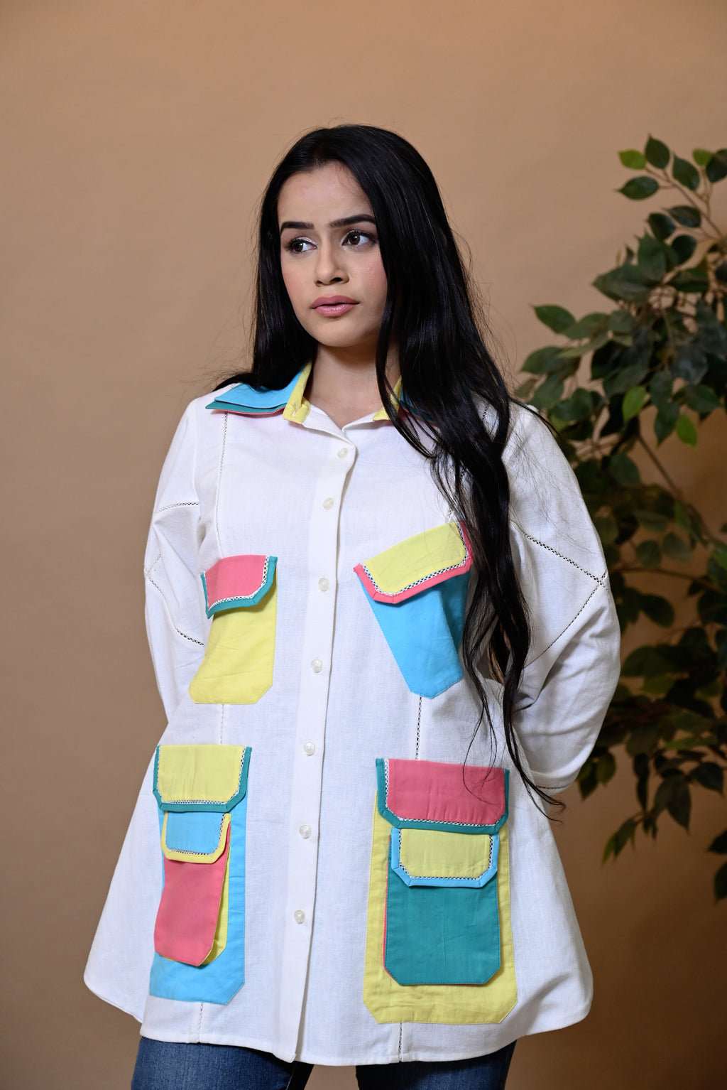 COLORPOP CHARM – LINEN POCKET SHIRT