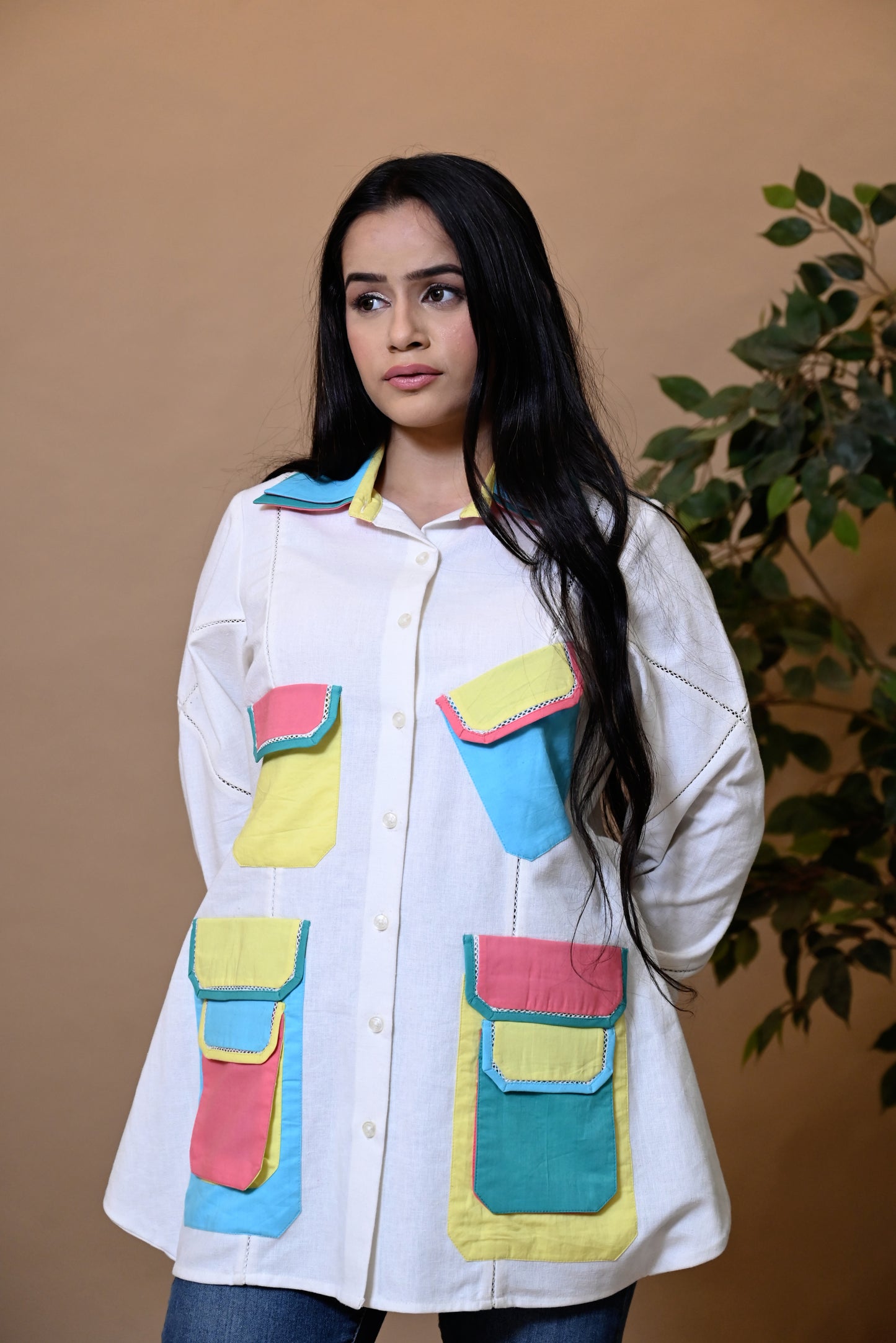 COLORPOP CHARM – LINEN POCKET SHIRT