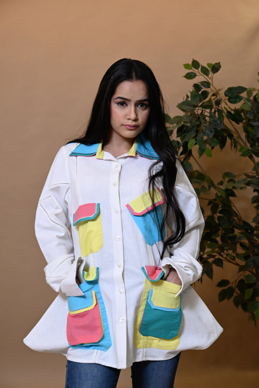 COLORPOP CHARM – LINEN POCKET SHIRT