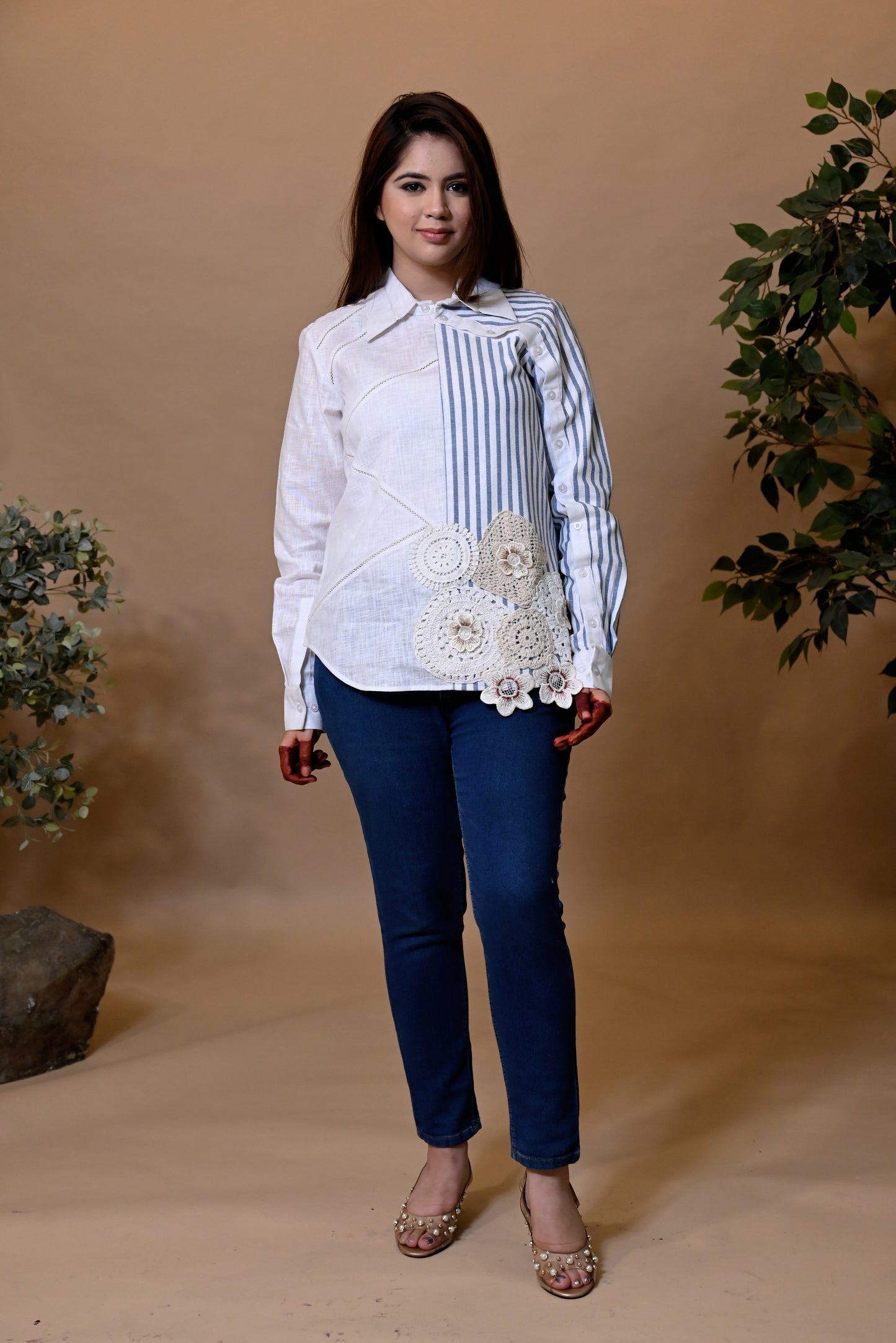 BLUE STRIPE LINEN SHIRT