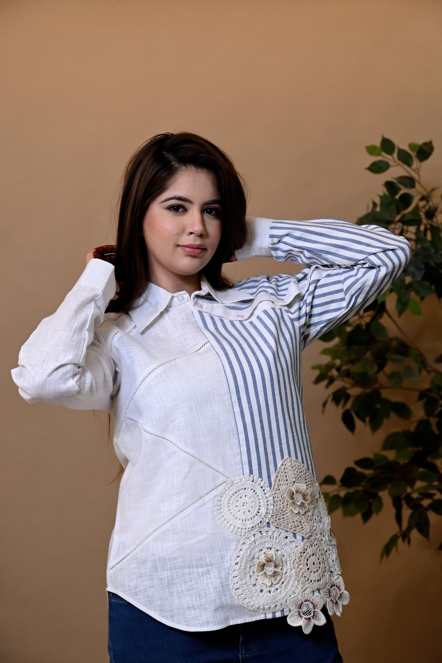 BLUE STRIPE LINEN SHIRT
