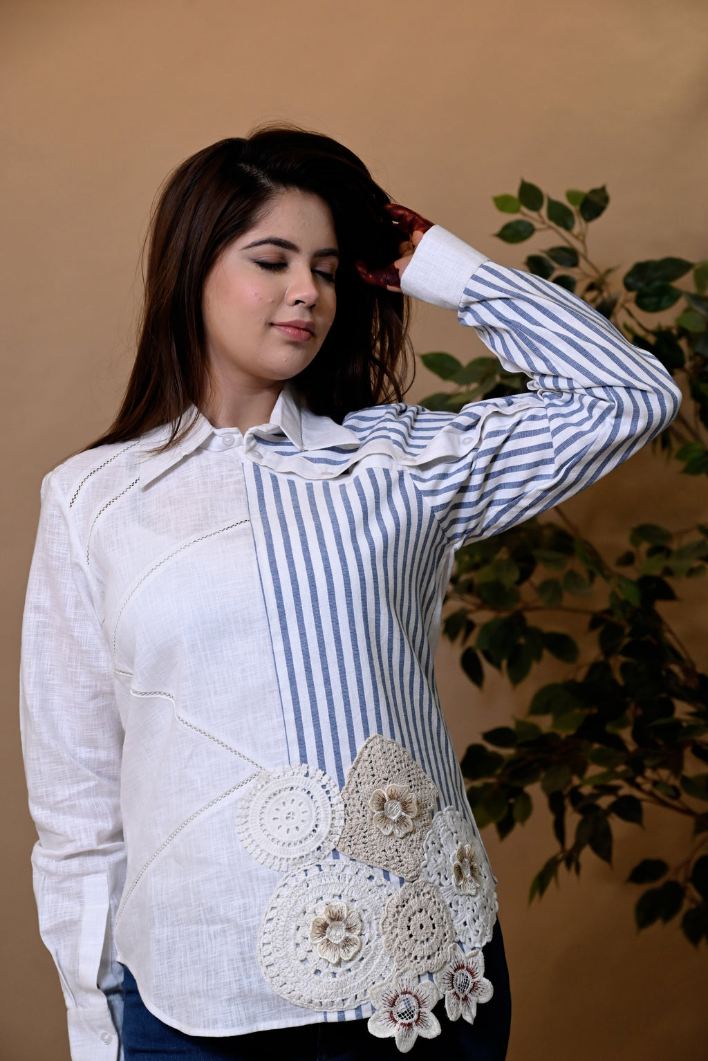 BLUE STRIPE LINEN SHIRT