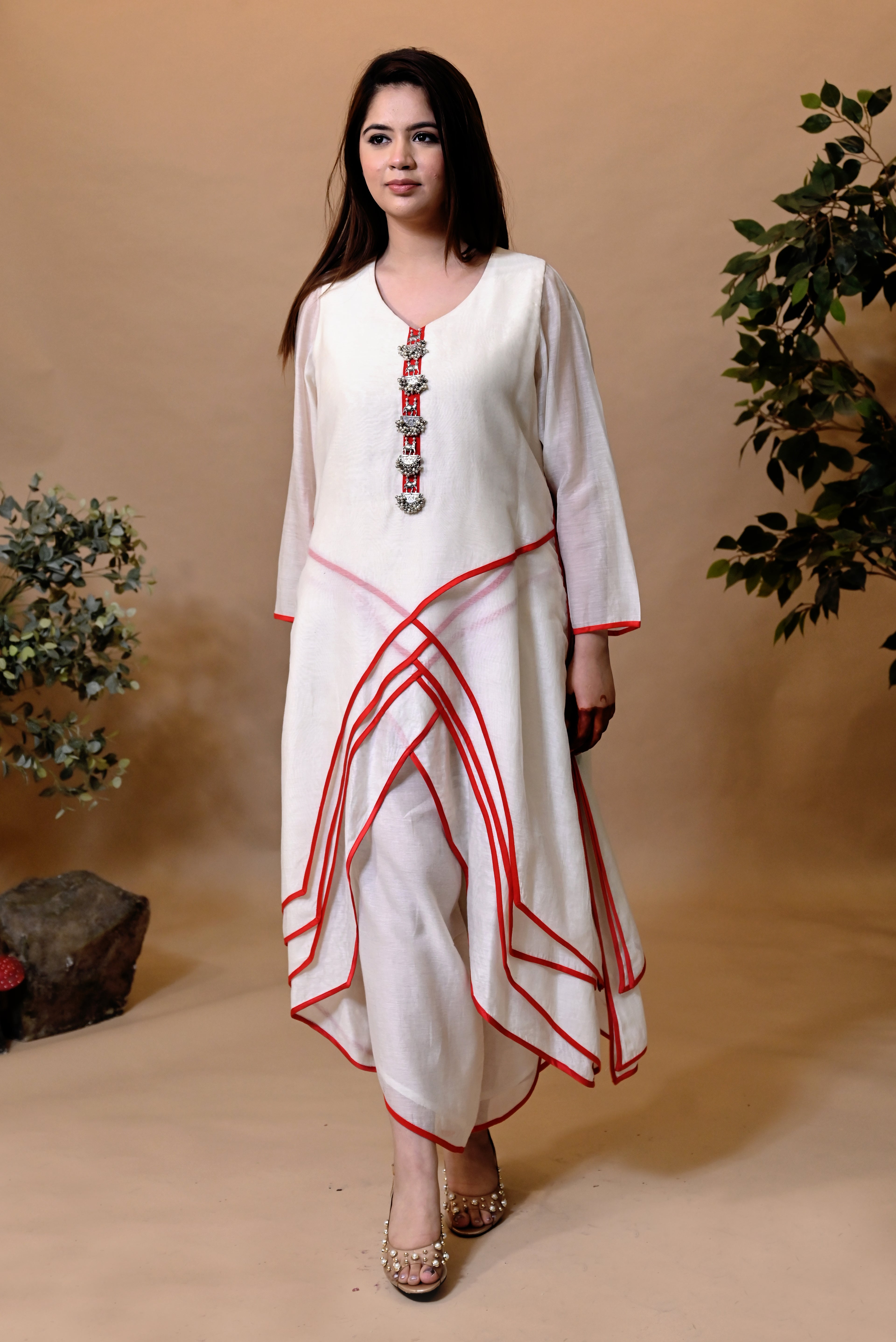 LALIMA – PURE CHANDERI LAYERED SUIT SET