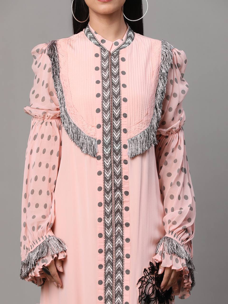 Pink Printed Long Dress