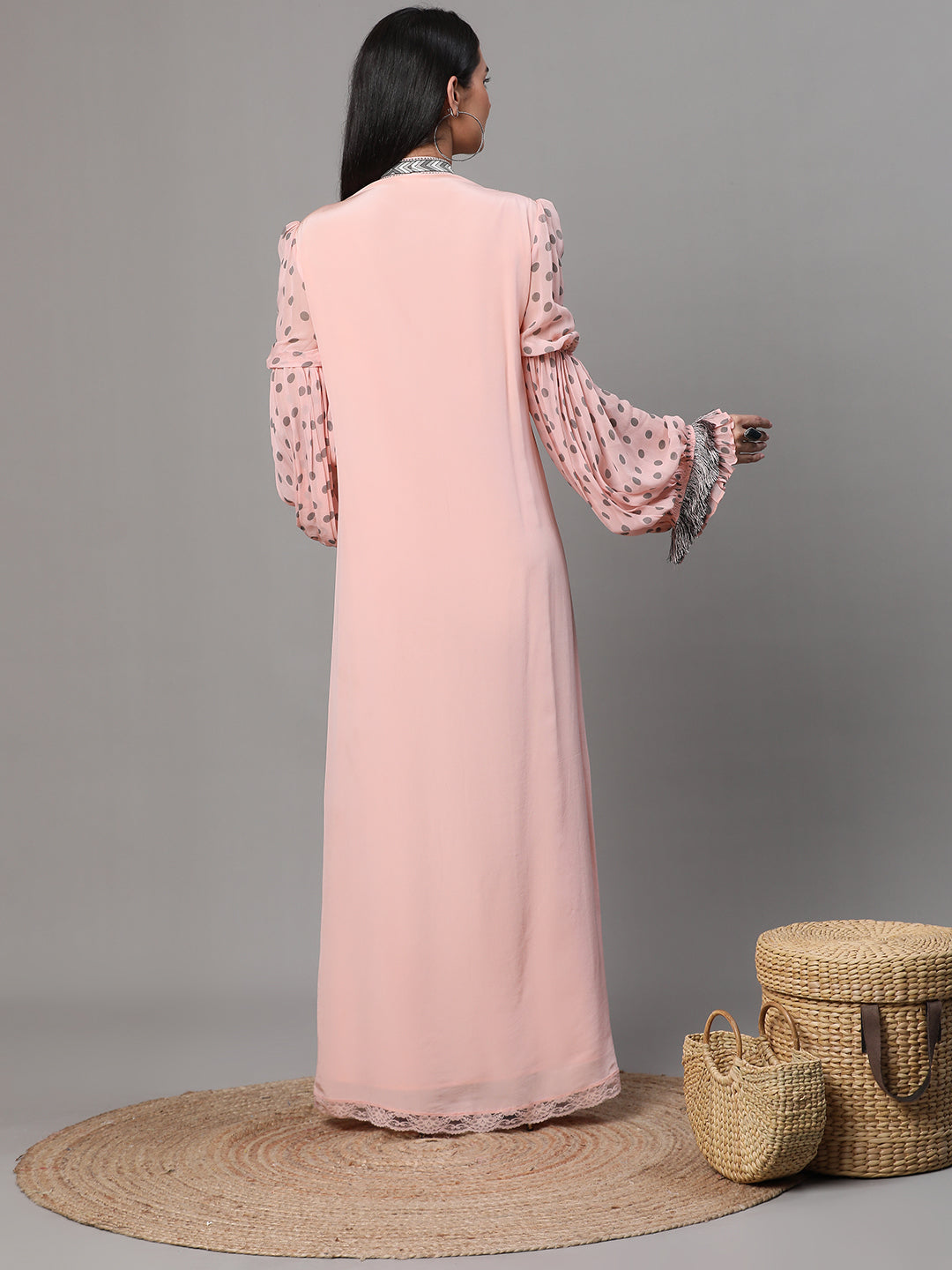 Pink Printed Long Dress