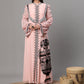 Pink Printed Long Dress