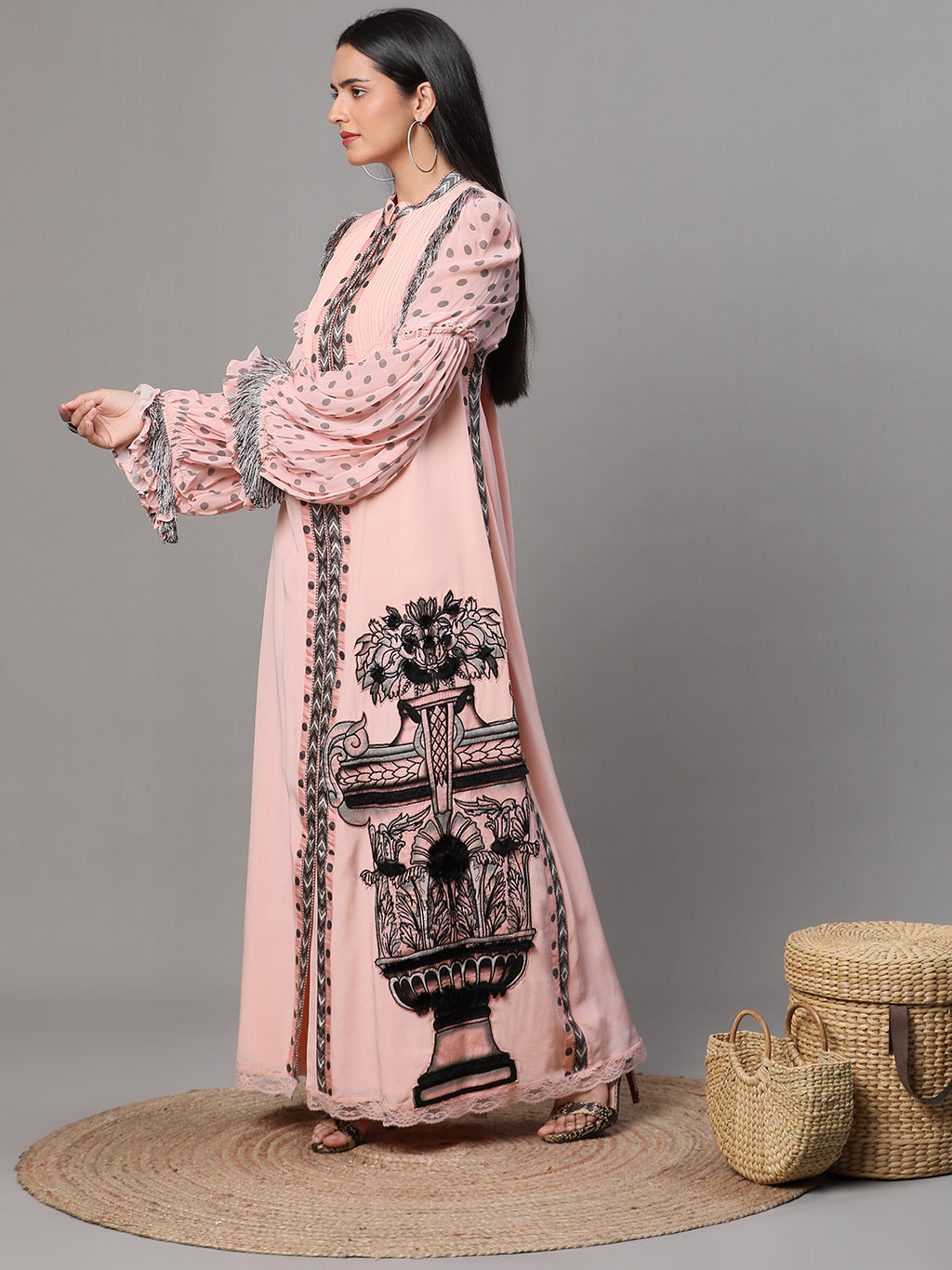 PURE CREPE A-LINE SUIT