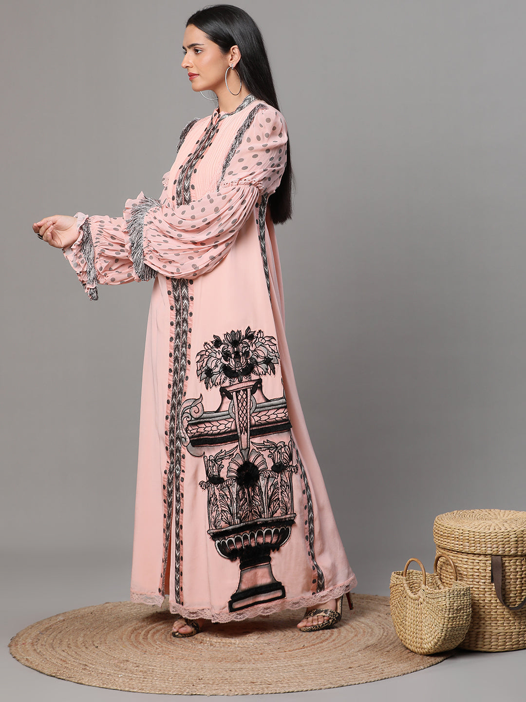 PURE CREPE A-LINE SUIT