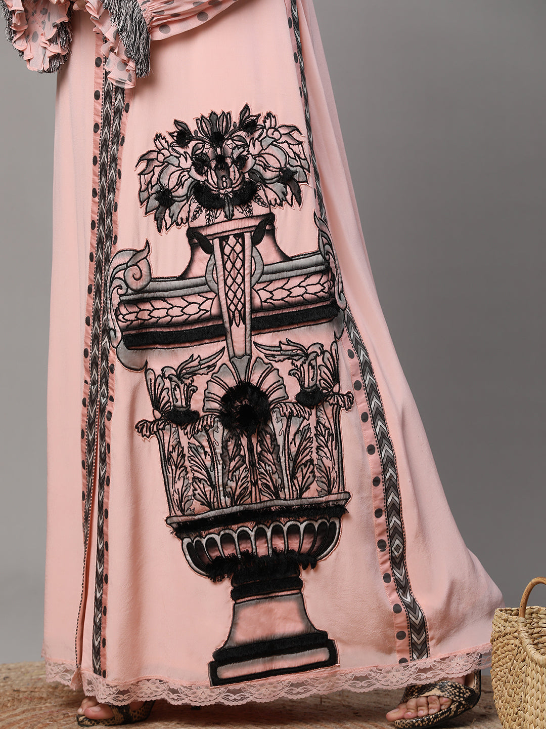 Pink Printed Long Dress